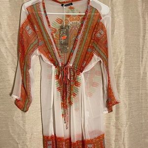 Paradise Cover Up Sheer Dress NWT